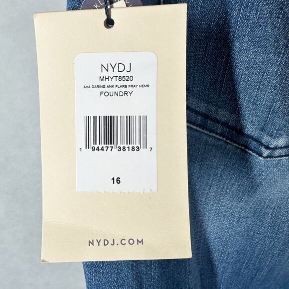 NYDJ Ava Daring Ankle Flare Fray Hem Jeans  Size 16 Foundry - Picture 7 of 15